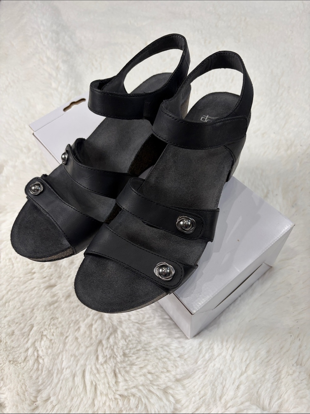 Dansko Black Triple-Strap Slingback Sandals - Picture 9 of 16